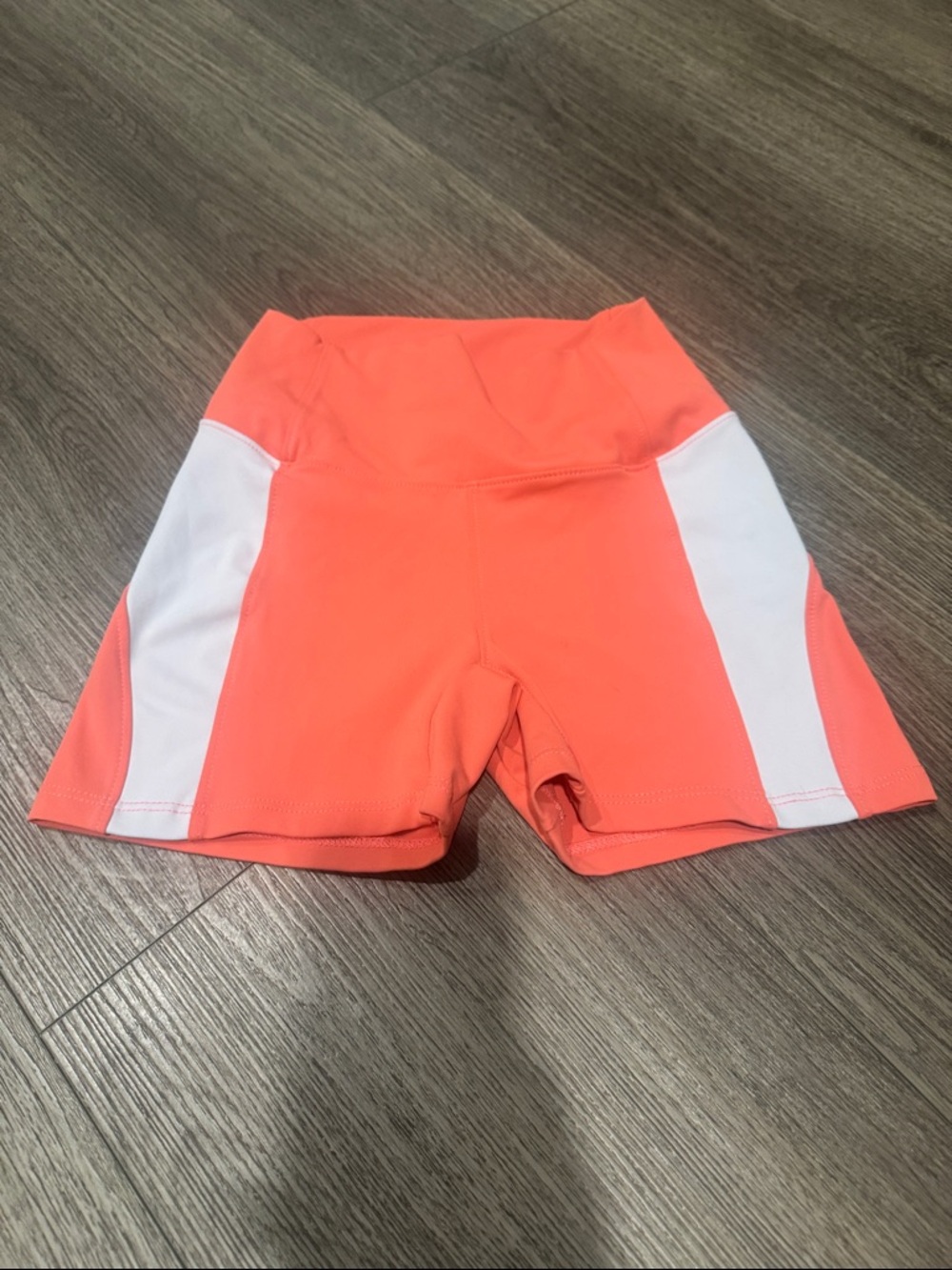 Girls' Coral Active Shorts with White Side Panels
